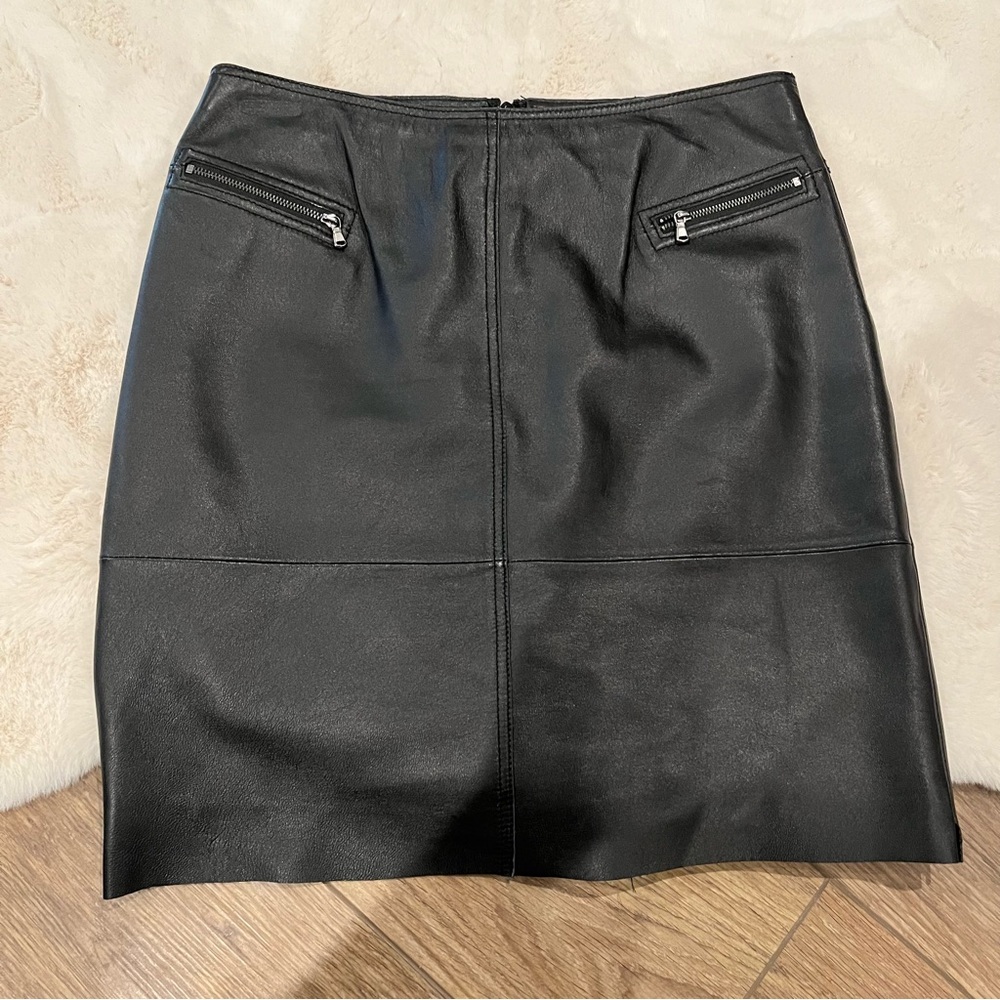 Philippe Adec Moto Leather Skirt Size 4